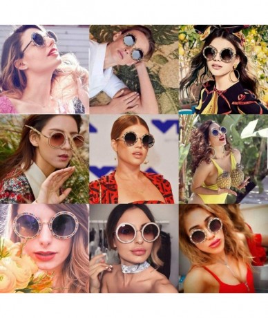 Oversized Round Sunglasses for Women Oversized Rhinestone Circle Glasses FESTIVAL - CZ18HLIG26G $26.10