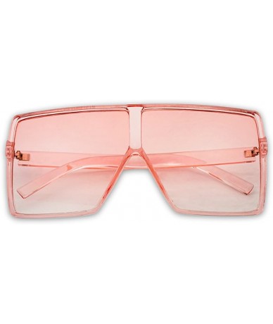 Square Oversized Festival Candy Colored Tone Square Crystal Frame Sunglasses - Pink Frame - Pink - C618EWUH4WN $22.71