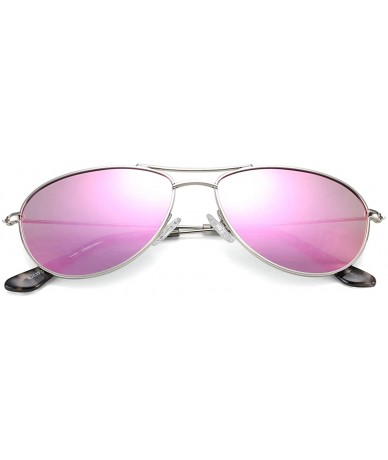 Aviator Vintage Polarized Aviator Sunglasses for Women - 100% UV Protection lens - Silver/Purple-pink Mirrored - C11904DH47Q ...