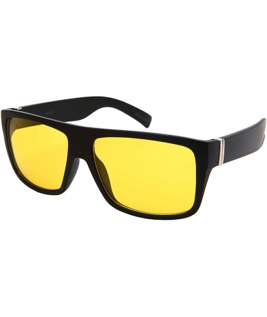 Wrap Square Frame Sunglasses with Night Driving 541075-ND - Matte Black Frame/Night Driving - C31884ZE9SL $17.95