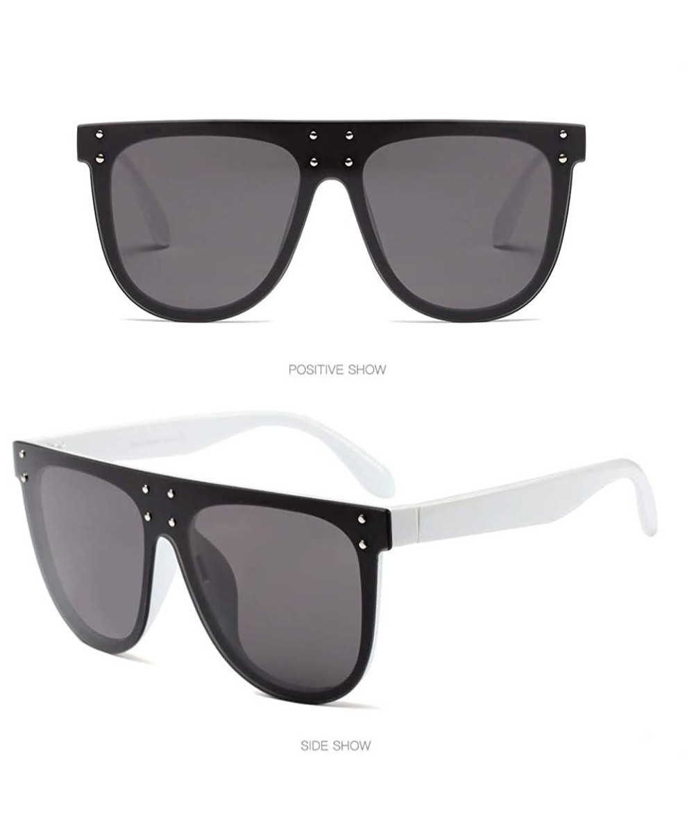 Shield 2019 Brand Designer Sunglasses Women Luxury Big Frame Oversized Women SunGlasses - White Leg - CE18N7ZCA6U $18.68