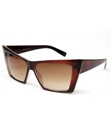 Cat Eye Sharp Cat Eye Vintage Retro Fashion Sunglasses Womens Wm17 - Brown - CK118NXY3QP $34.22