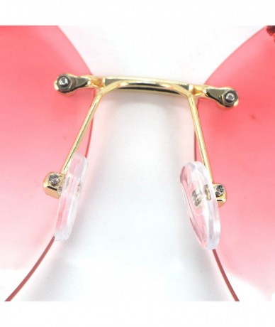 Oversized Fashion Rimless Sunglasses For Women Oversized Gradient Lens Rhinestone Sun Glasses - CQ196MD9DZC $26.37