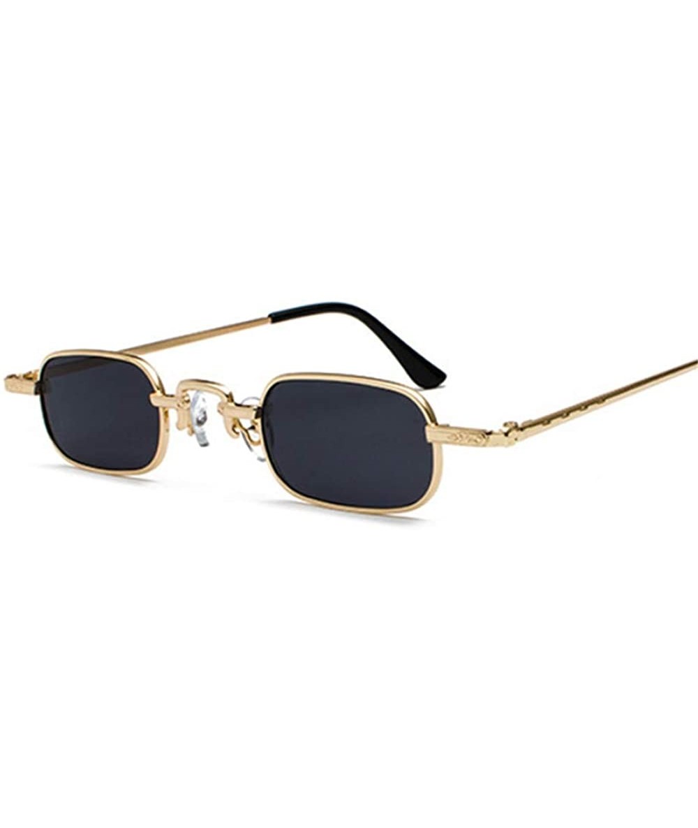 Square Retro Small Square Metal Steampunk Sunglasses Women Men Fashion Glasses Vintage Sunglasses - 4 - CE18R9LDCC2 $54.65