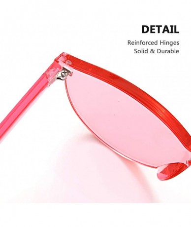 Round Rimless Sunglasses Oversized Colored Transparent Round Eyewear Retro Eyeglasses for Women Men - Yellow+pink - C518LAR5C...