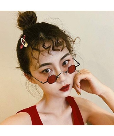 Round Fashion Round Shape Man Women Hip Hop Sunglasses Glasses Shades Vintage Retro - Red - CQ196ISG3N8 $16.54