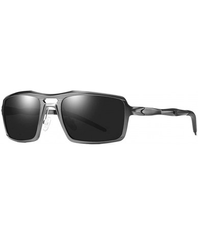 Goggle HD Polarized Metal Sunglasses For Men - Gray - CP18OEUZKZQ $50.19