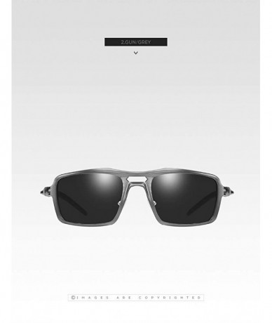 Goggle HD Polarized Metal Sunglasses For Men - Gray - CP18OEUZKZQ $50.19