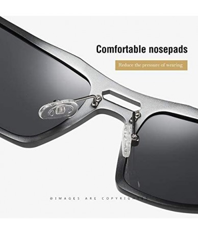 Goggle HD Polarized Metal Sunglasses For Men - Gray - CP18OEUZKZQ $50.19