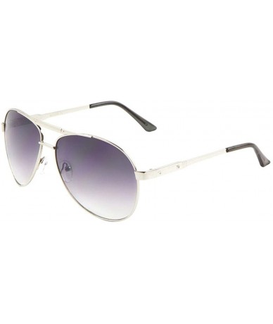 Round Screw Temple Round Modern Aviator Sunglasses - Smoke Silver - C3190DRDQRZ $25.68