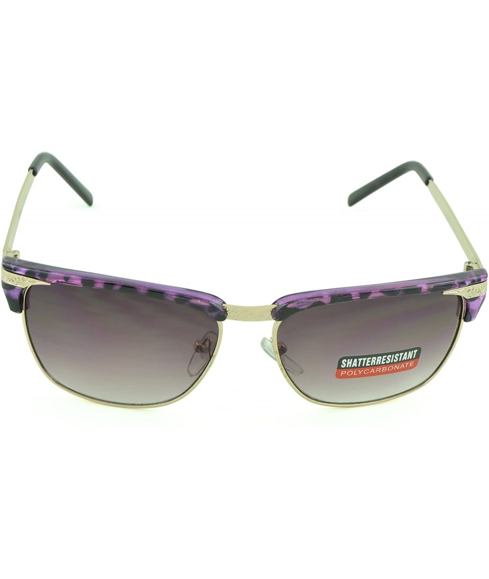 Oval Women's Celebrity Style Sunglasses - Oversized Retro Style - Purple-iii - CQ12DFL96O3 $17.77