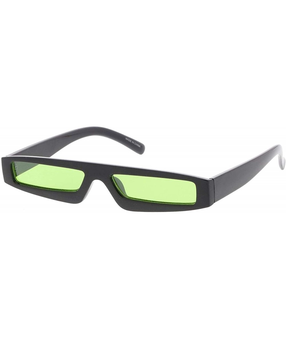 Rectangular Small Tiny Rectangular Box Frame Sleek Fashion Sunglasses - Green - C018UDQQY49 $21.00