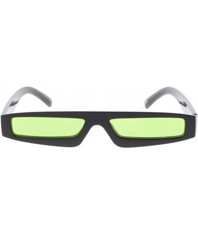 Rectangular Small Tiny Rectangular Box Frame Sleek Fashion Sunglasses - Green - C018UDQQY49 $21.00