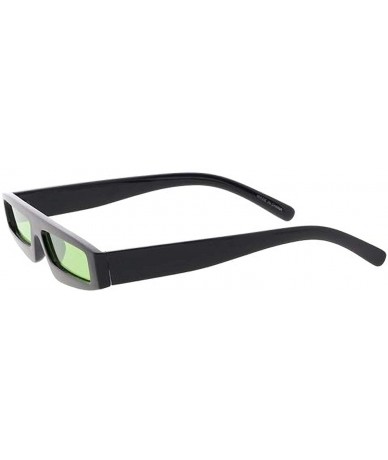 Rectangular Small Tiny Rectangular Box Frame Sleek Fashion Sunglasses - Green - C018UDQQY49 $21.00