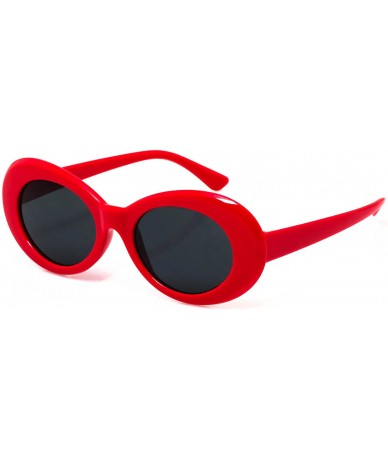 Goggle Vintage NIRVANA style Clout Goggles Oval Sunglasses For Women Men Eyewear - Red - CM1866MUSNU $17.66