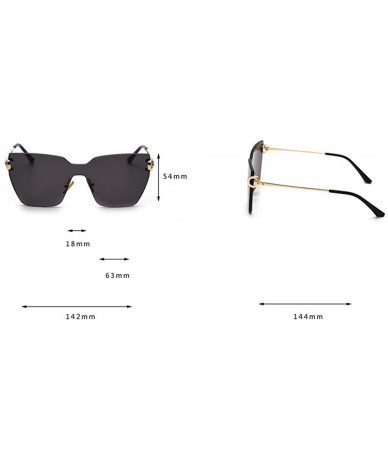 Rectangular Oversized Frameless Sunglasses Designer Rectangle - Yellow - CO18Q0NM6YK $25.54