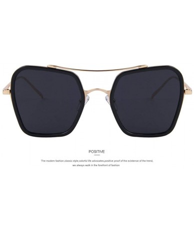 Square Fashion Women Square Sunglasses Double Bridge Design Summer Sunglasses C04 Blue - C05 Red - CK18YKUQX8G $20.50