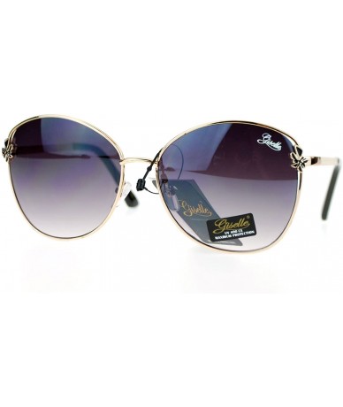 Oversized Womens Oversize Flower Jewel Pin Metal Butterfly Sunglasses - Black - C711AU13HJ1 $20.47