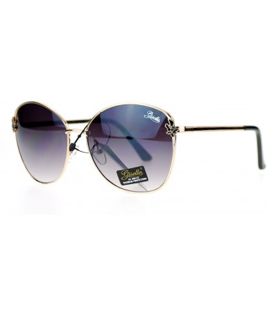 Oversized Womens Oversize Flower Jewel Pin Metal Butterfly Sunglasses - Black - C711AU13HJ1 $20.47