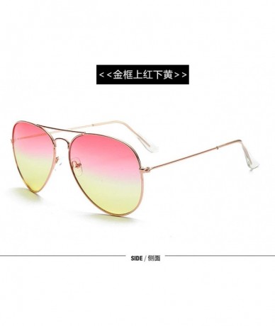 Goggle Sunglasses colorful two-color Sunglasses dazzling ocean film sunglasses sunglasses - Gold Frame - Pink Green - CD18AZX...