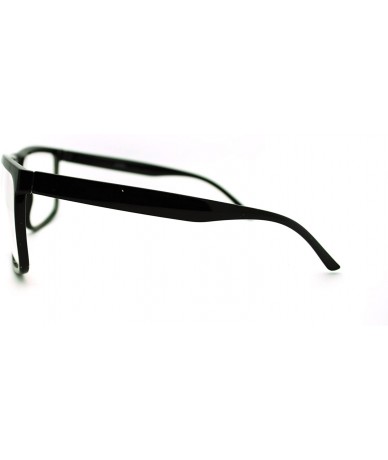 Rectangular Oversized Clear Lens Glasses Nerdy Square Rectangular Fashion Eyeglasses - Black - CS11K5BOU0R $18.31