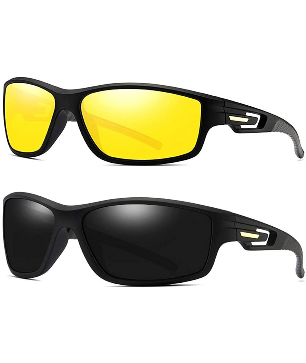 Goggle 2 Value Pack - HD Polarized Night Vision + Polarized Sunglasses Unbreakable - Black - CI18OEIXOW7 $47.17