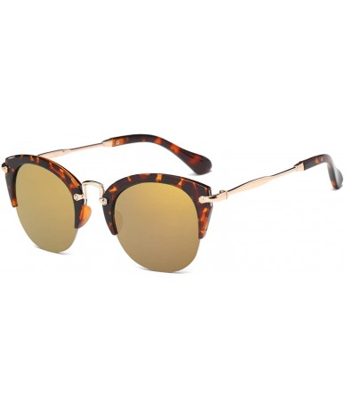 Goggle Women Round Cat Eye Fashion Sunglasses - Tortoise - C318WU99RGM $36.46