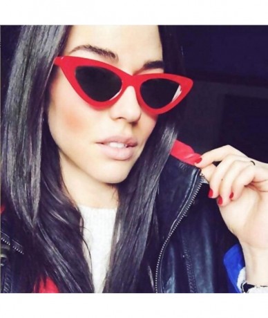 Aviator 2019 New Fashion Sexy Ladies Cat Eye Sunglasses Women Brand Black Clear Blue - Black Gray - C618XDUCKEQ $22.43