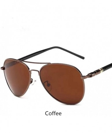 Round Polarized sunglasses Classic men's sunglasses driver driving sunglasses outdoor movement - Black - CY1999SN8IS $25.28