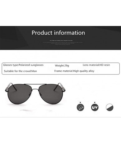 Round Polarized sunglasses Classic men's sunglasses driver driving sunglasses outdoor movement - Black - CY1999SN8IS $25.28