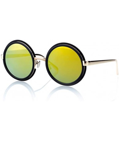 Aviator Steampunk Sunglasses Women Eye Googles Retro Acetate Alloy Glasses Gold - Gold - CM18YZTU9W8 $90.56