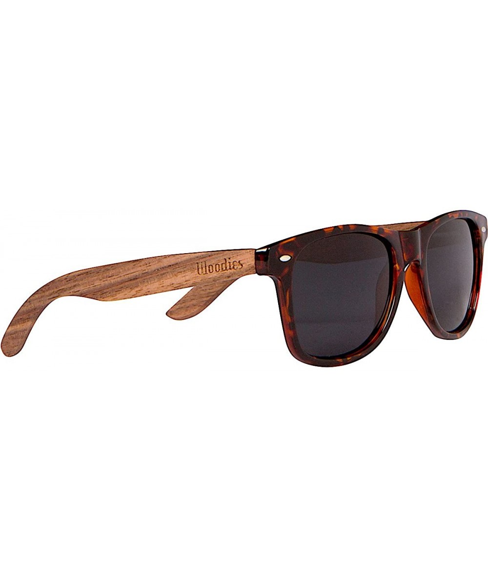 Aviator Walnut Wood Polarized Sunglasses with Tortoise Shell Frame - CZ182IGQ98C $50.01