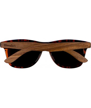 Aviator Walnut Wood Polarized Sunglasses with Tortoise Shell Frame - CZ182IGQ98C $50.01