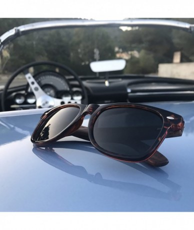 Aviator Walnut Wood Polarized Sunglasses with Tortoise Shell Frame - CZ182IGQ98C $50.01