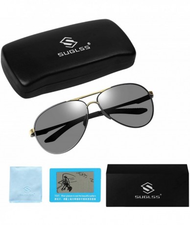 Rimless Photochromic Polarized Sunglasses Men Women for Day and Night Driving Glasses - A563-black - C218YMRU50E $41.07