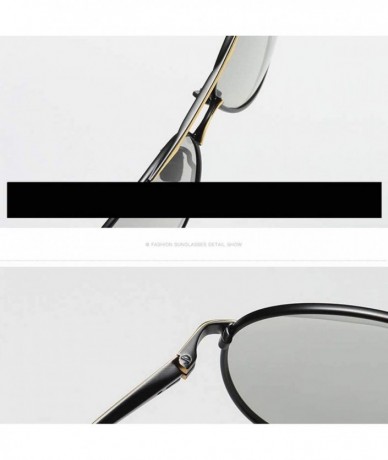 Rimless Photochromic Polarized Sunglasses Men Women for Day and Night Driving Glasses - A563-black - C218YMRU50E $41.07