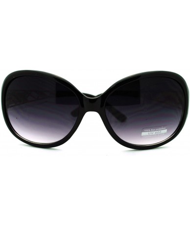 Round Stylish Women's Sunglasses Round Oval Designer Fashion Eyewear - Black - C6186I4XNUZ $18.22