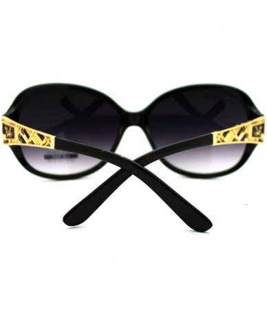 Round Stylish Women's Sunglasses Round Oval Designer Fashion Eyewear - Black - C6186I4XNUZ $18.22