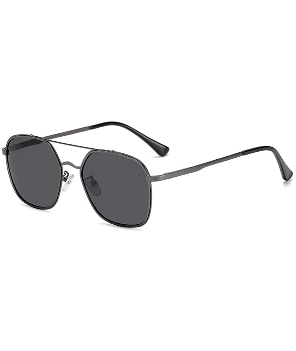 Oversized Metal punk wind sunglasses men's polarizer telescopic spring legs retro personality sunglasses - CN190MHSU2I $60.11