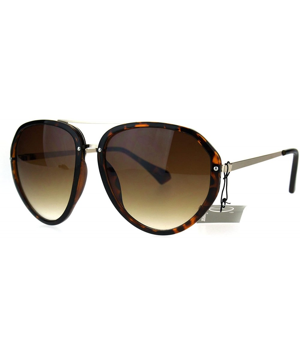 Aviator Retro Fashion Aviator Sunglasses Womens Designer Style Shades UV 400 - Tortoise (Brown) - CE1863WQT7T $20.02