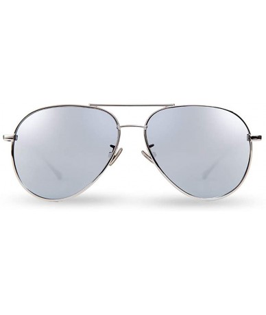 Aviator aviator Polarized sunglasses for men women fishing driving sunglasses uv protection - Silver - CV18QR3T4M3 $30.76