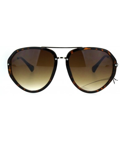 Aviator Retro Fashion Aviator Sunglasses Womens Designer Style Shades UV 400 - Tortoise (Brown) - CE1863WQT7T $20.02