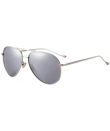 Aviator aviator Polarized sunglasses for men women fishing driving sunglasses uv protection - Silver - CV18QR3T4M3 $30.76