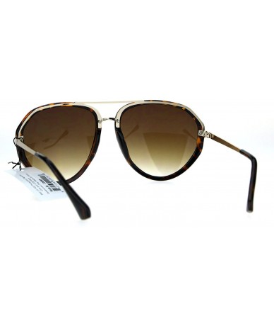 Aviator Retro Fashion Aviator Sunglasses Womens Designer Style Shades UV 400 - Tortoise (Brown) - CE1863WQT7T $20.02