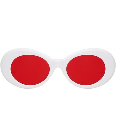 Sport Women Cateye UV400 Glasses Classic Retro Vintage Oval Sunglasses Eeywear - White F Red Lens - C618C6Y2K7I $19.08