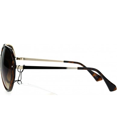 Aviator Retro Fashion Aviator Sunglasses Womens Designer Style Shades UV 400 - Tortoise (Brown) - CE1863WQT7T $20.02