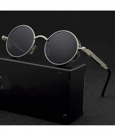 Square Classic Gothic Steampunk Sunglasses Polarized Men Women Brand Designer Metal Frame Sun Glasses - T8028 C2 - CZ18S23L46...