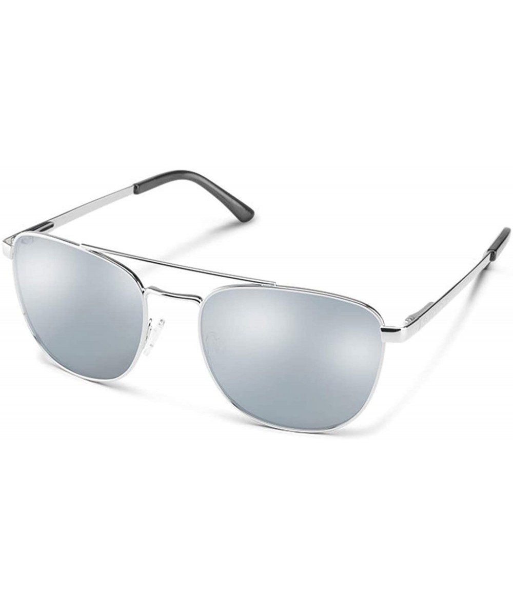 Square Polarized Optics Fairlane - Matte Silver/Silver Mirror - CX18NRY6LRT $92.29