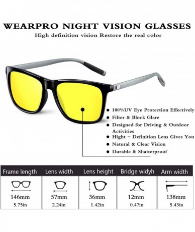 Sport Sunglasses for Men-Polarized Vintage Men's Sun Glasses WP1003 (Black/Gun) - Yellow - CH18NGZ7COS $18.98