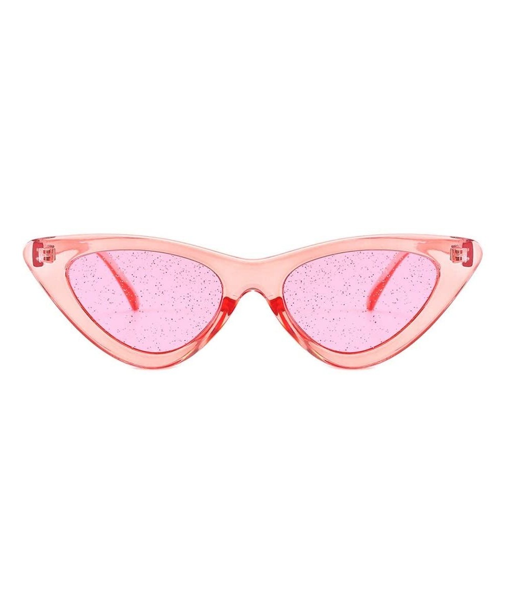 Cat Eye Women's Fashion Sunglasses-Cat Eye Sunglasses Jelly Sunshade Sunglasses Integrated Sexy Vintage Glasses (Pink) - C918...